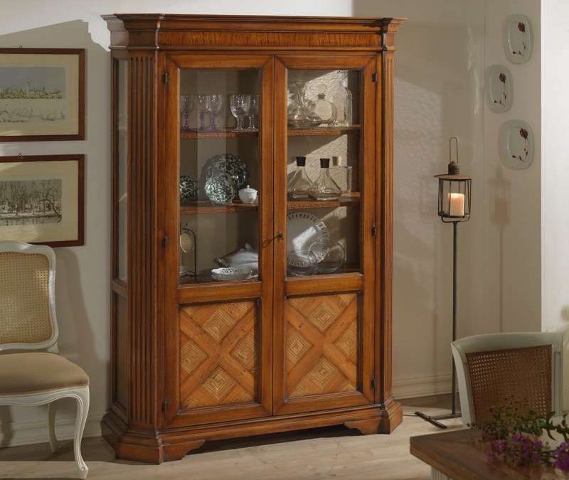 Vetrina 2 ante in noce